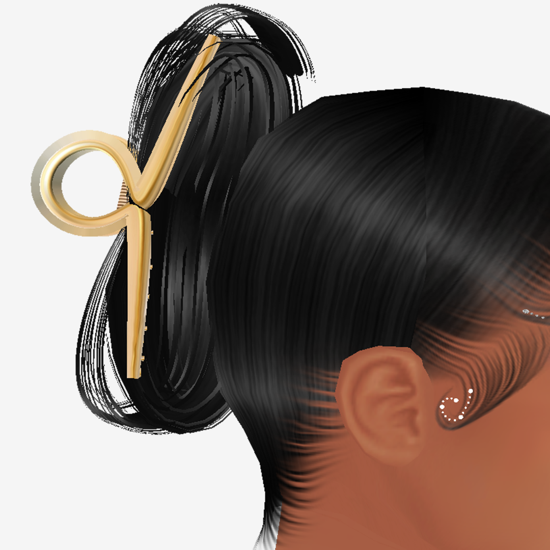Gold Hair Clip Add On Mesh + Hair Mesh