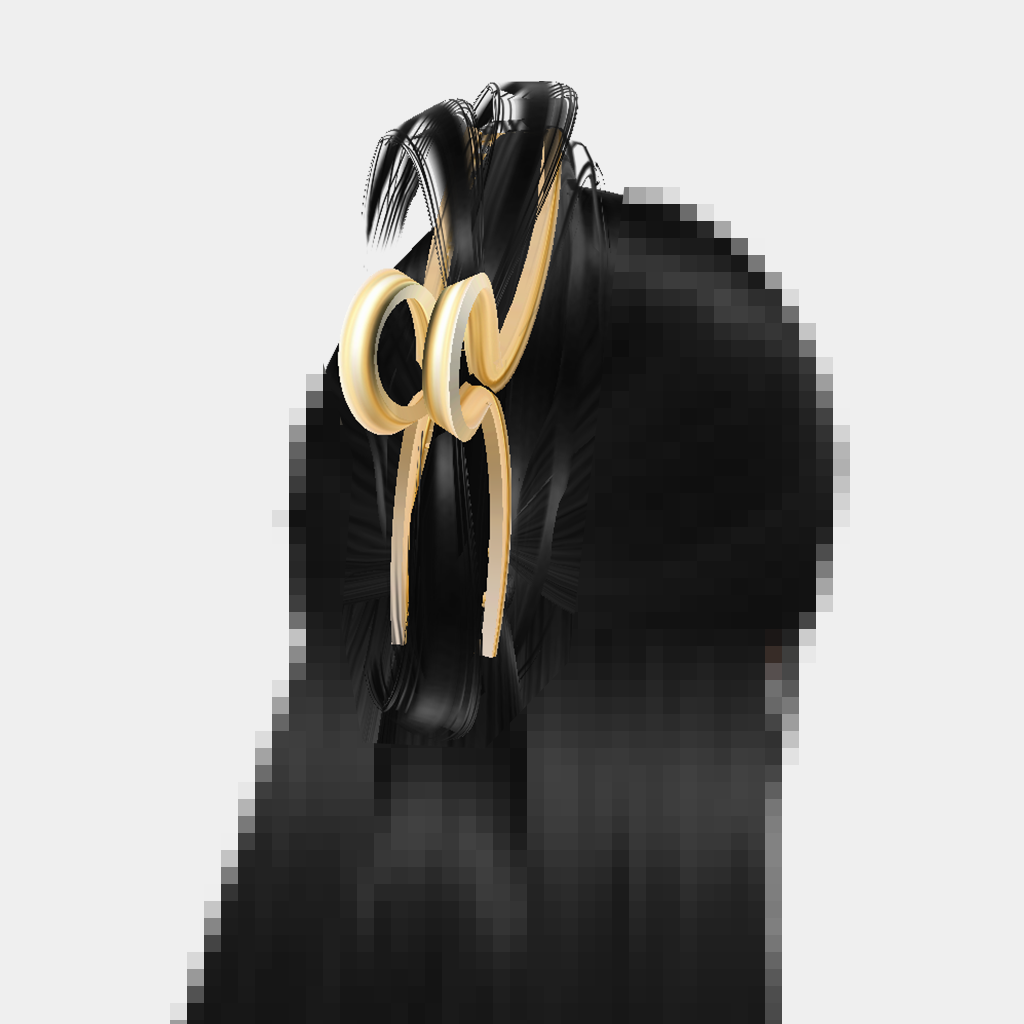 GOLD Hair Clip Add On Mesh + Hair Mesh