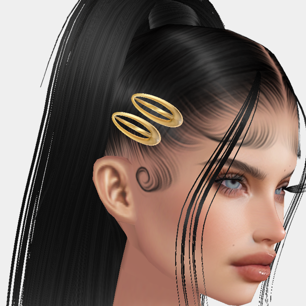 GOLD 2 Hair Clip Add On Mesh RIGHT