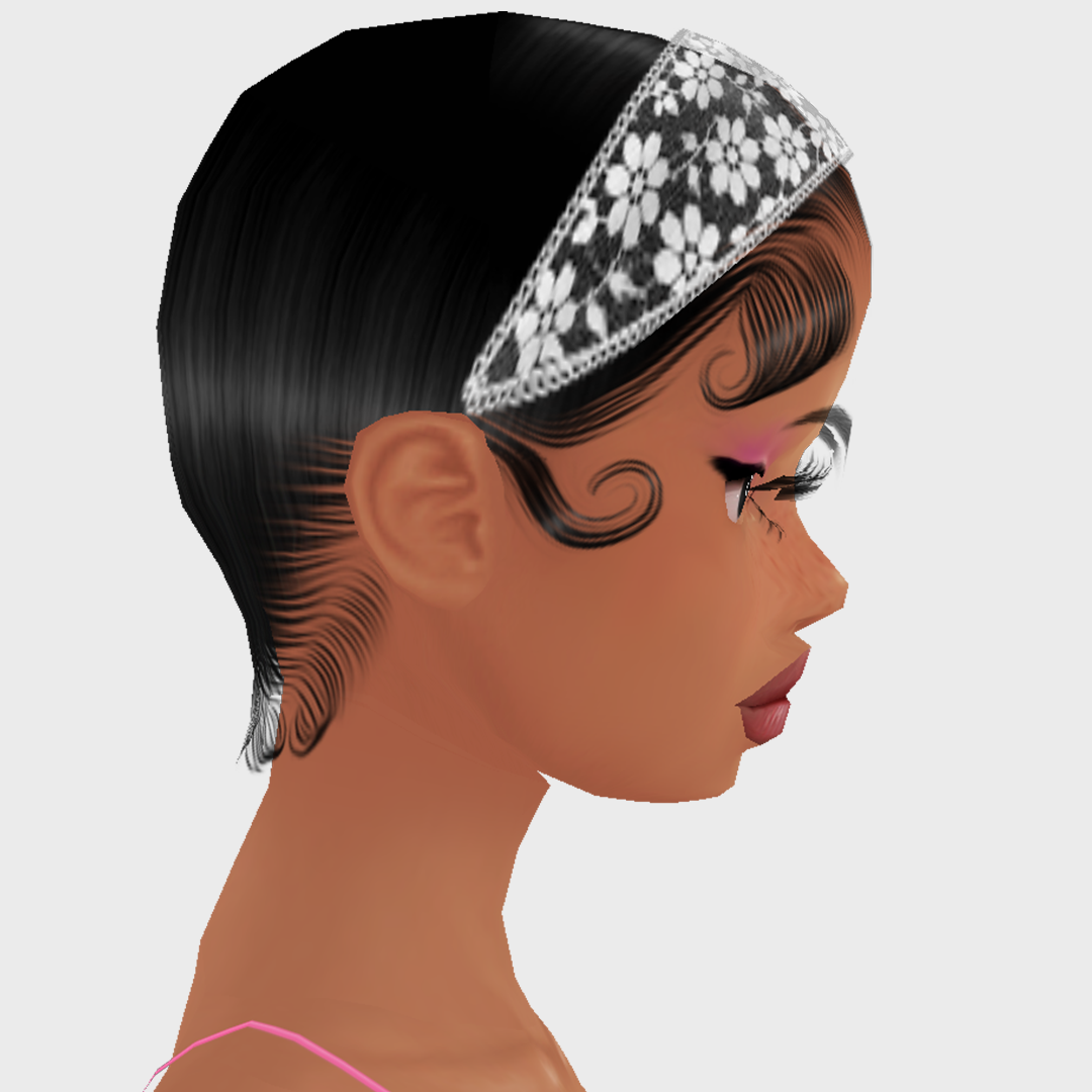 Lace Headband Add On Mesh White