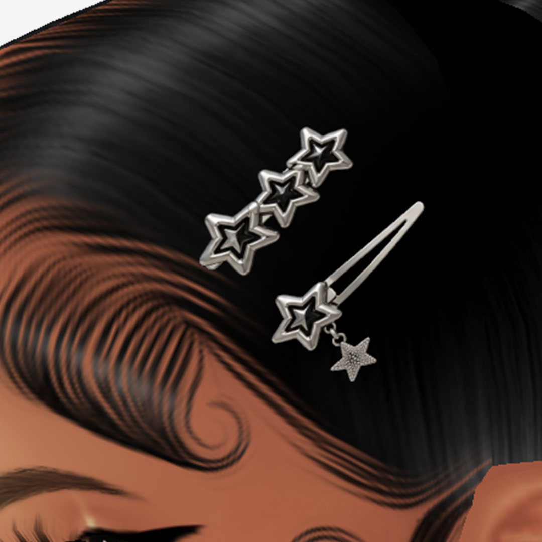 Hair Clip Add On Mesh Stars
