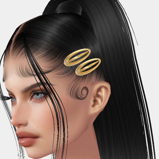 GOLD 2 Hair Clip Add On Mesh LEFT