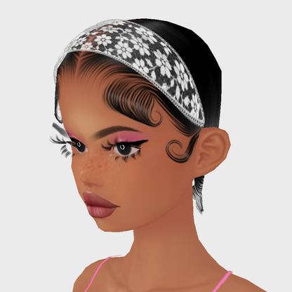 Lace Headband Add On Mesh White